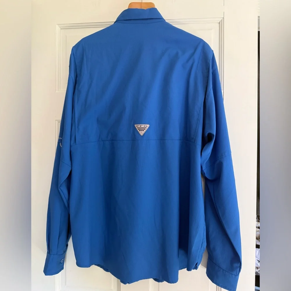 2 Columbia PFG Omni shade button up multi pocket long sleeve shirt - Picture 6 of 15